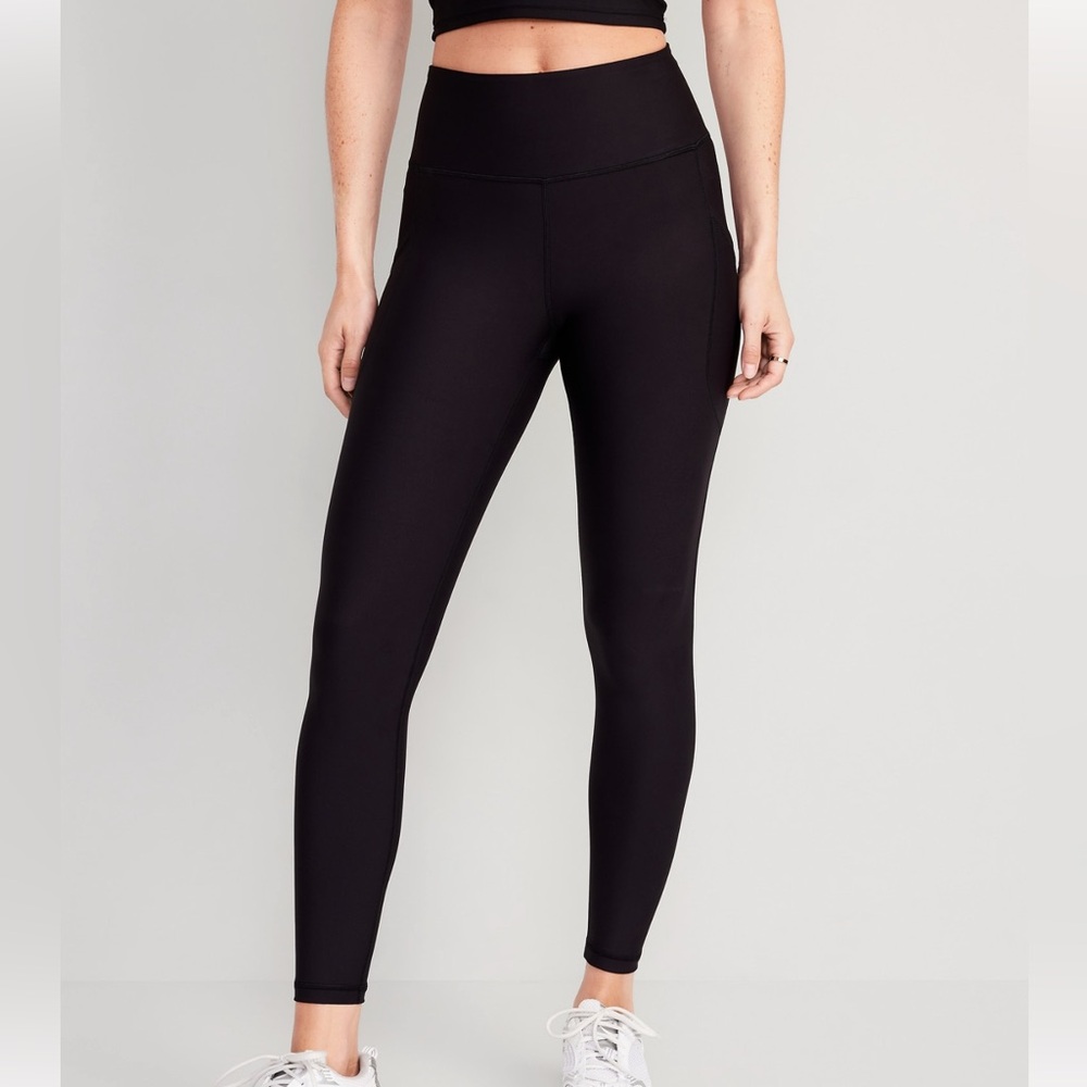 NEW Old Navy High-Waisted Powersoft 7/8 Leggings, Black, XL, NWT